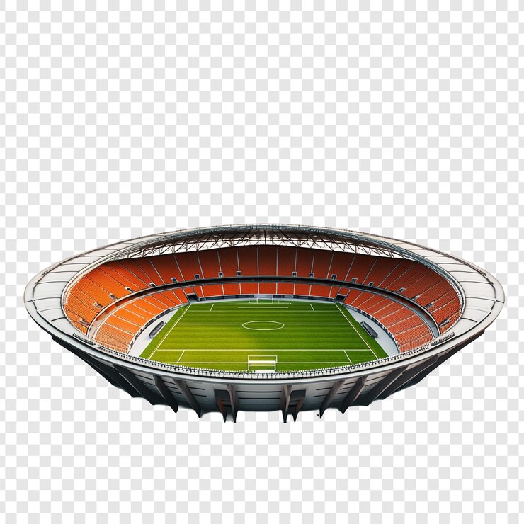 PSD 現代 の サッカー スタジアム デザイン 大きな サッカー 競技場 の 空中 景色