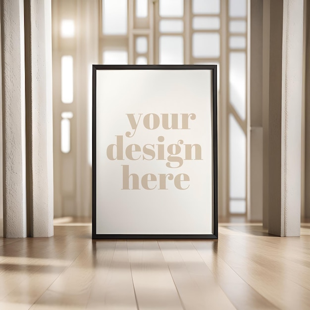 PSD modern framed art poster frame psd interior render artwork showcase template