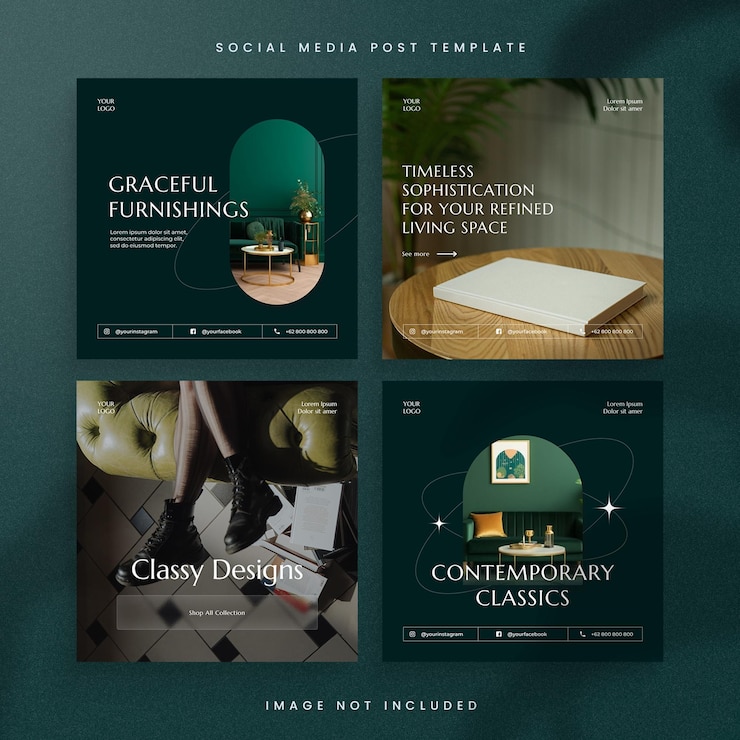 PSD modern furniture elegant instagram post premium template