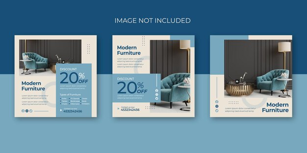 PSD modern furniture instagram post set