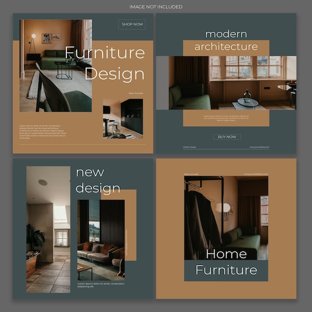 PSD modern furniture instagram post set