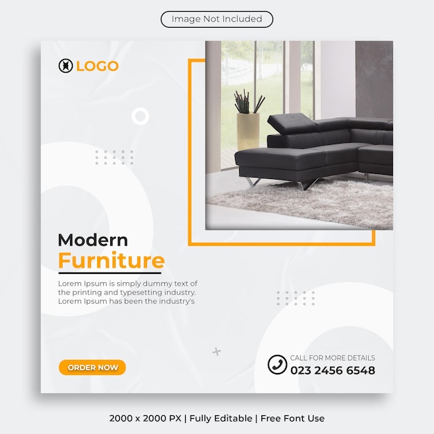 Modern furniture Instagram post template