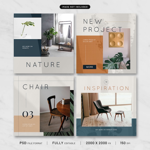 PSD modern furniture post template collection