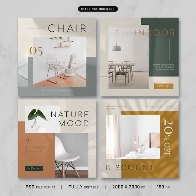 PSD modern furniture post template collection