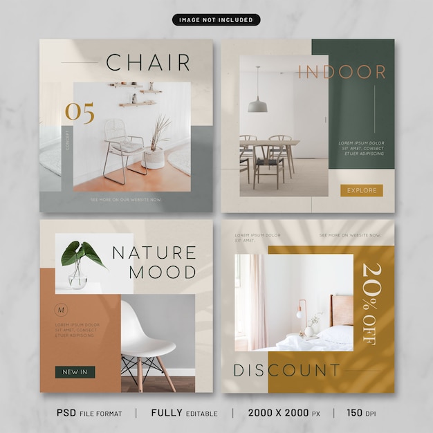 PSD モダンな家具ポストテンプレートコレクション