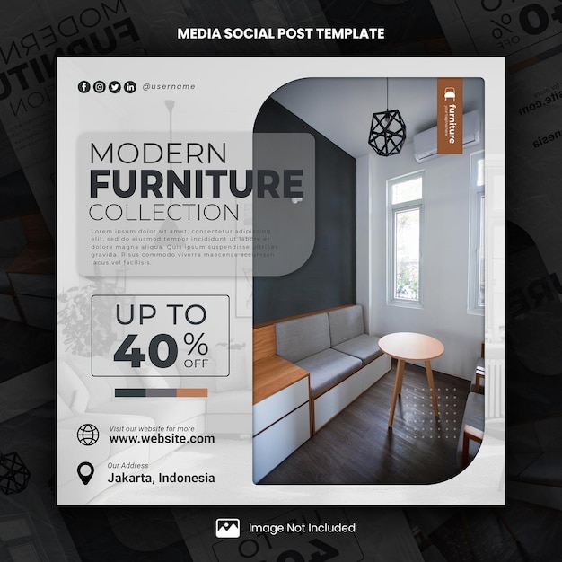 PSD modern furniture release media social post template