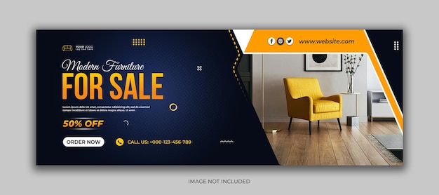 PSD modern furniture sale social media facebook cover template