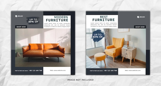 Modern Furniture sale social media and Instagram banner template