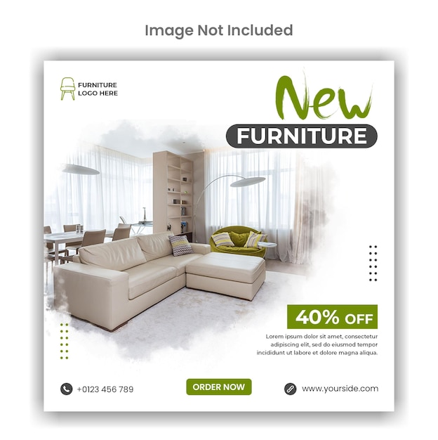 Modern furniture sale social media or instagram post template design