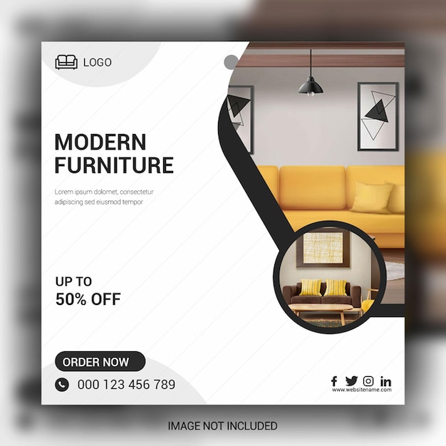 PSD modern furniture for sale social media post design