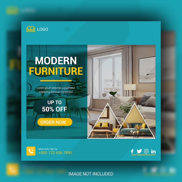 PSD modern furniture for sale social media post design