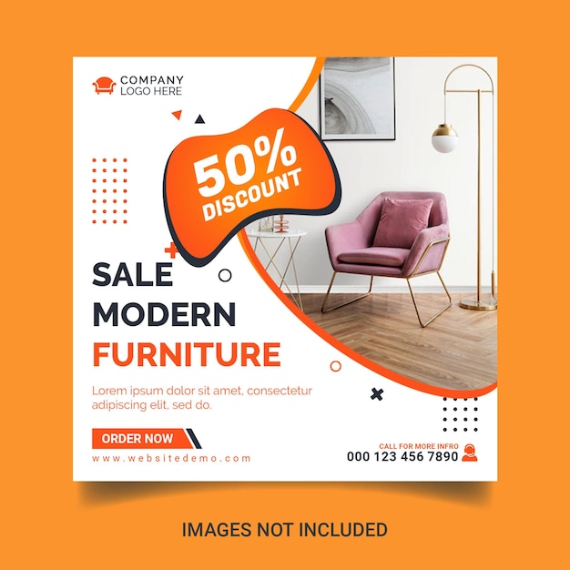 Modern Furniture sale social media post template