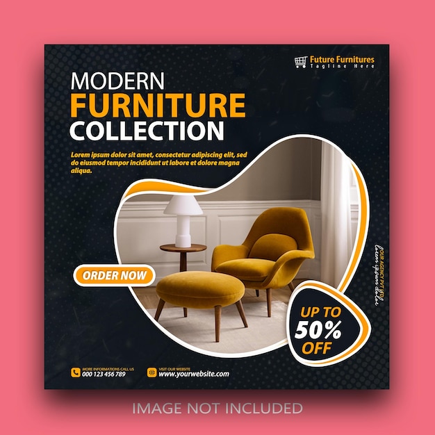 Modern furniture for sale social media post template