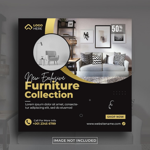 Modern furniture social media and instagram post template