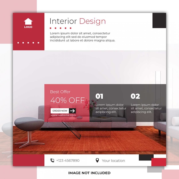 Modern furniture social media post banner