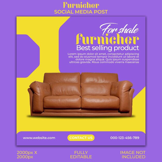 PSD modern furniture social media post design