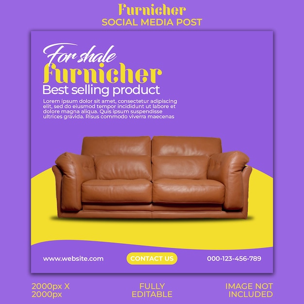 PSD modern furniture social media post design