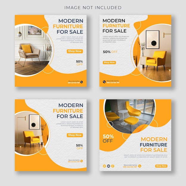modern furniture social media post and instagram design template