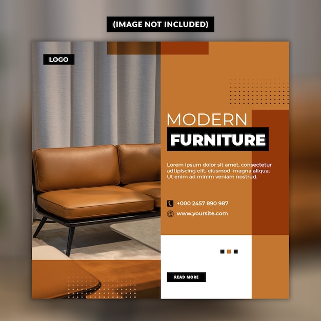 Modern furniture social media post template