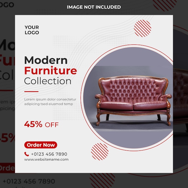 Modern furniture social media template