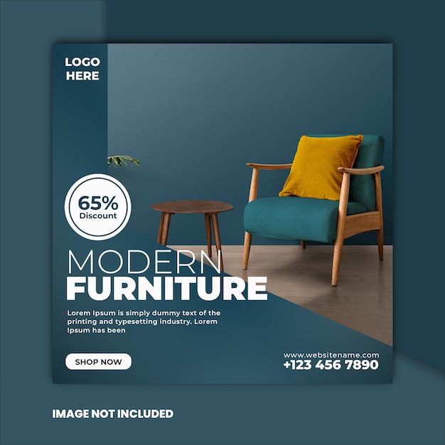 PSD modern furniture square flyer template