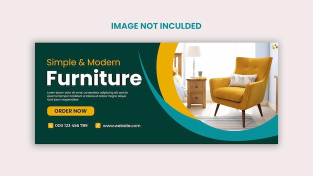 Modern furniture web banner template