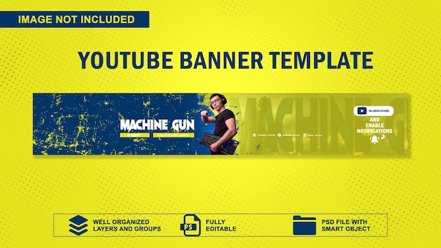 Modello di banner per youtube di giochi moderni