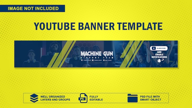 Modello di banner per youtube di giochi moderni