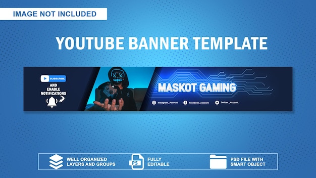 Banner di youtube di gioco moderno