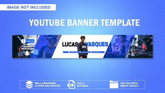 PSD modern gaming youtube banner