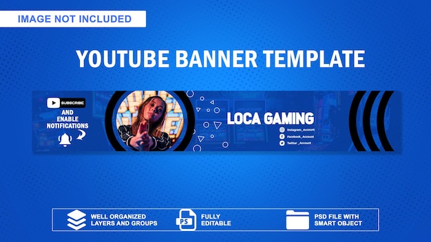 Banner di youtube di gioco moderno