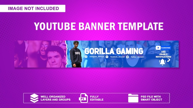 Banner di youtube di gioco moderno