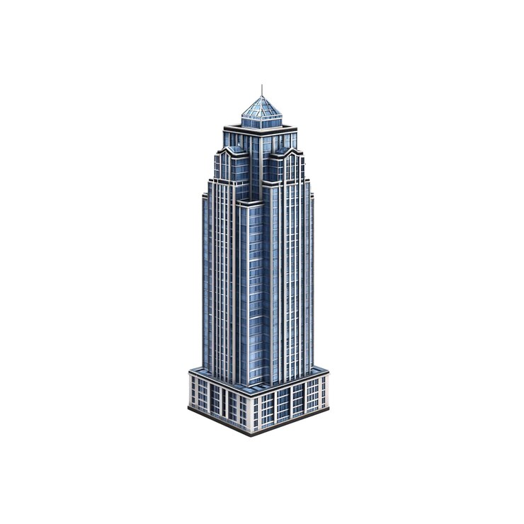 PSD modern glass skyscraper building architectural 3d render