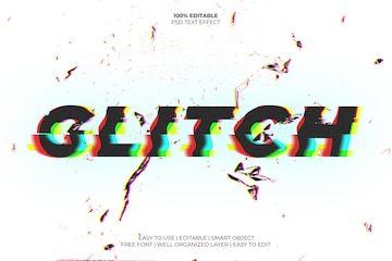 Premium PSD  Glicth text effect