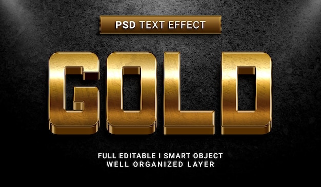 Modern gold 3d style text effect