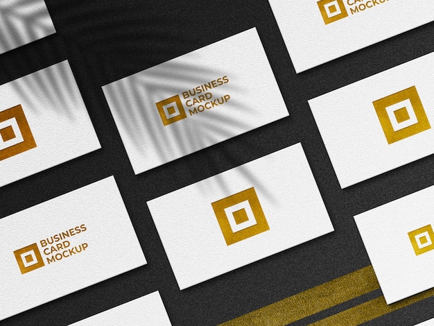 Modern golden business cards mockup