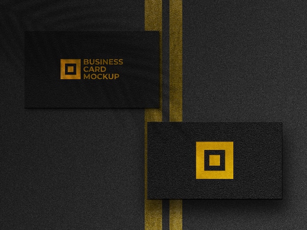 Modern golden business cards mockup