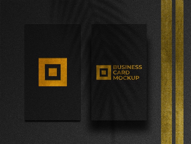 Modern golden business cards mockup