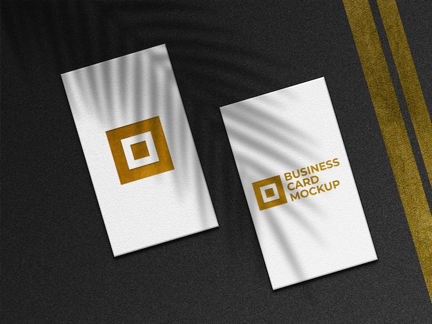 Modern golden business cards mockup