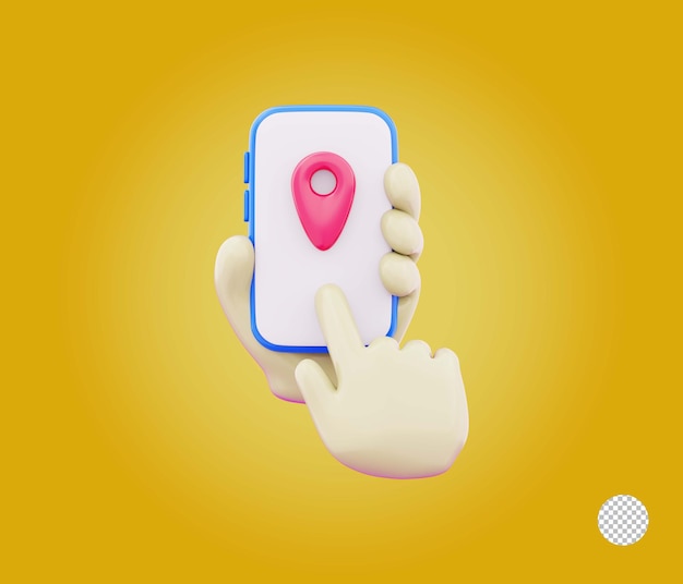 modern gps technology on smartphone application icon illustration concept of route and location