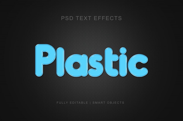 Modern graphic plastic style text effect