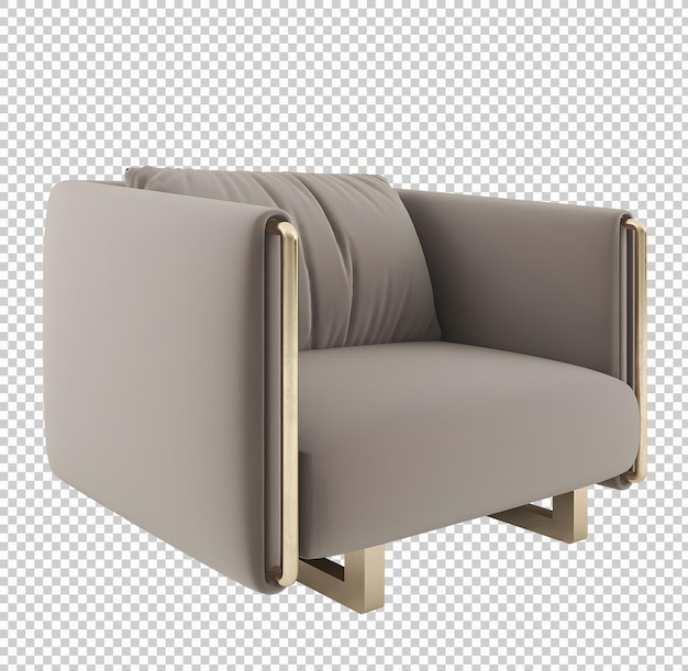 Modern grey gold single sofa transparent