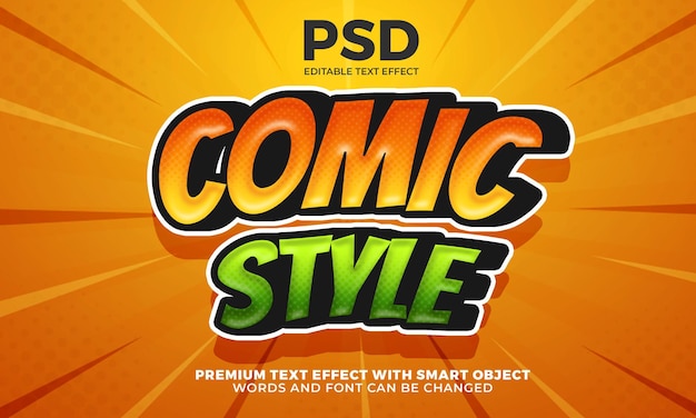 PSD modern halftoon komisch cartoon 3d-teksteffect