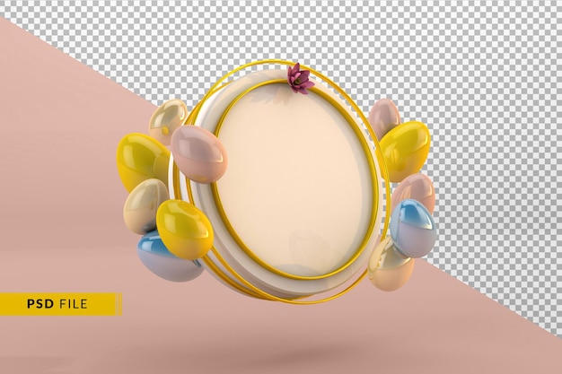 Modern happy easter banner a 3d easter concept