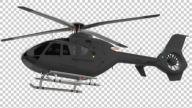 Modern helicopter isolated on transparent background 3d rendering illustration