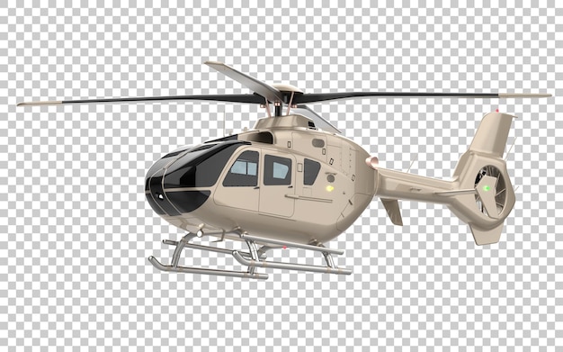 Modern helicopter on transparent background 3d rendering illustration