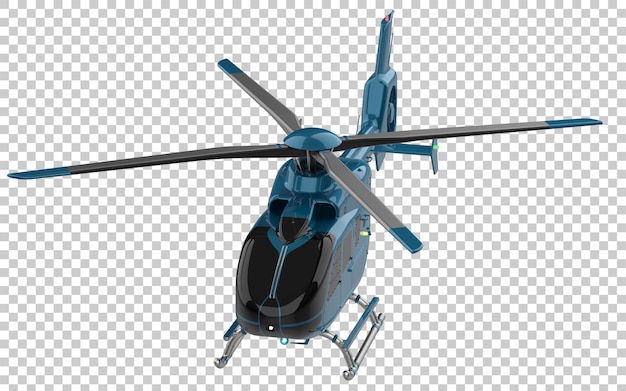 Modern helicopter on transparent background 3d rendering illustration