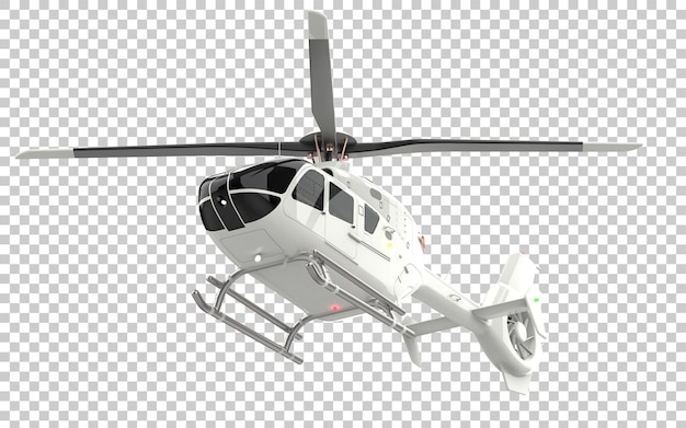 Modern helicopter on transparent background 3d rendering illustration