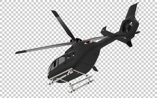 PSD modern helicopter on transparent background 3d rendering illustration