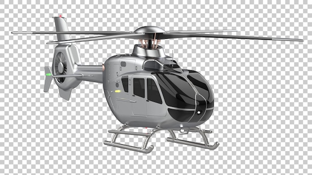 Modern helicopter on transparent background 3d rendering illustration